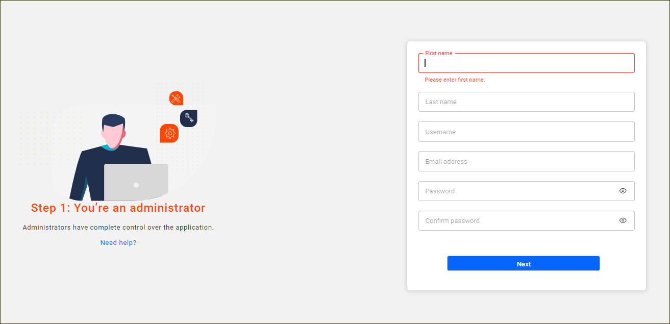 Admin User Registration