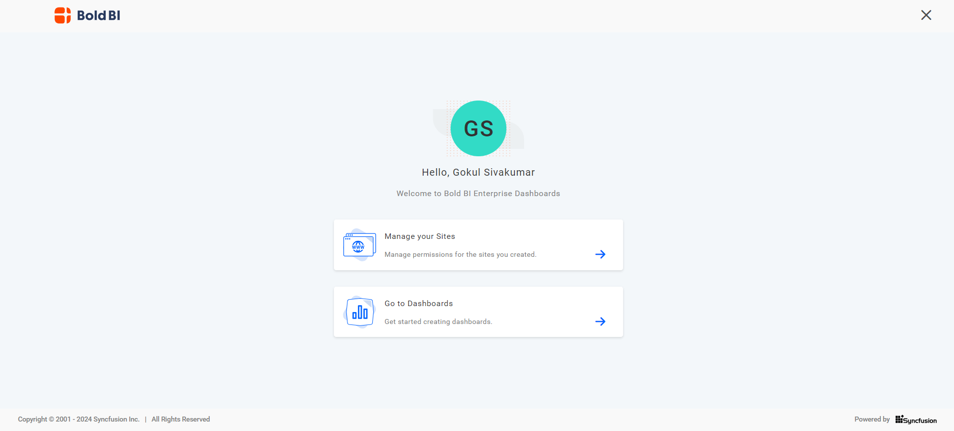 Launch Bold BI Dashboards