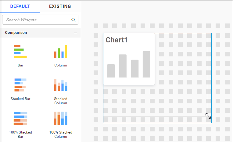 resizing the widget using corners in widget