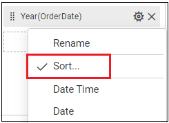 sorting option in settings popup