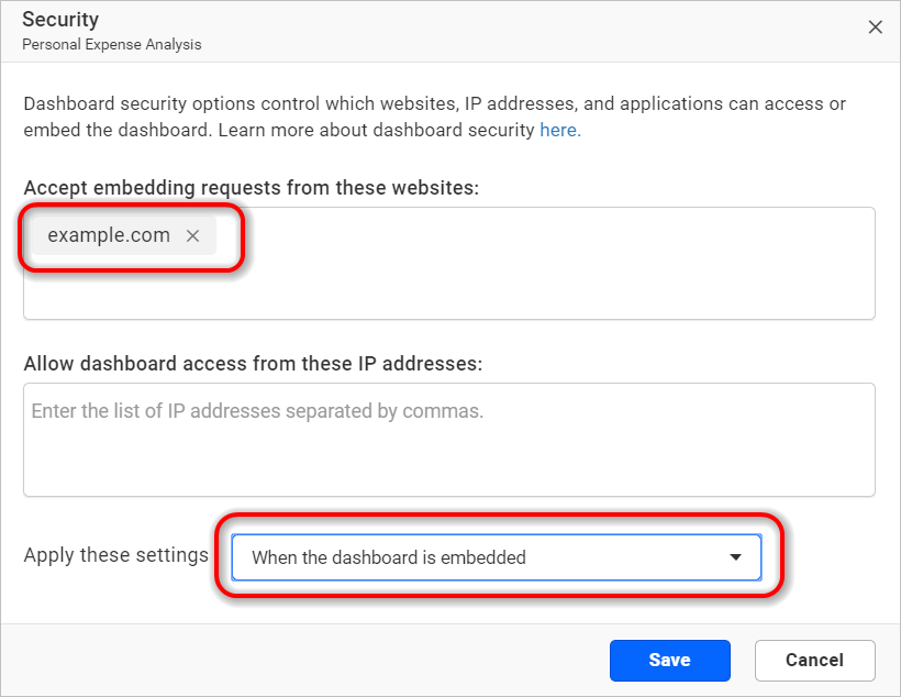 Update Embed settings
