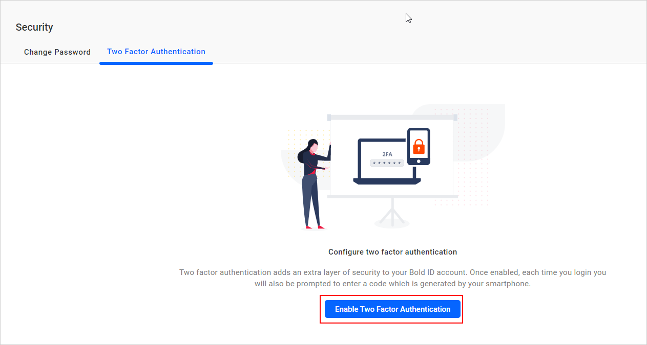 Two Factor Authentication tab
