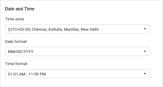 Date and Time Settings