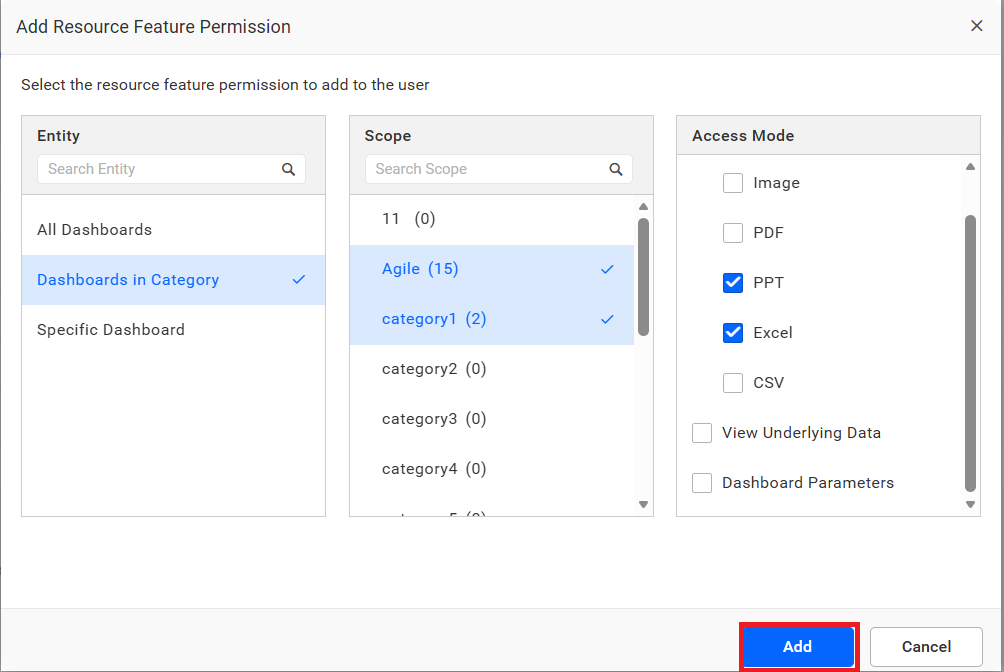 Dashboards in Category