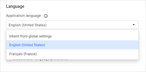 Application Language