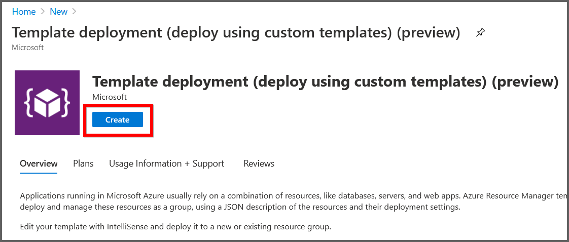 Click create template