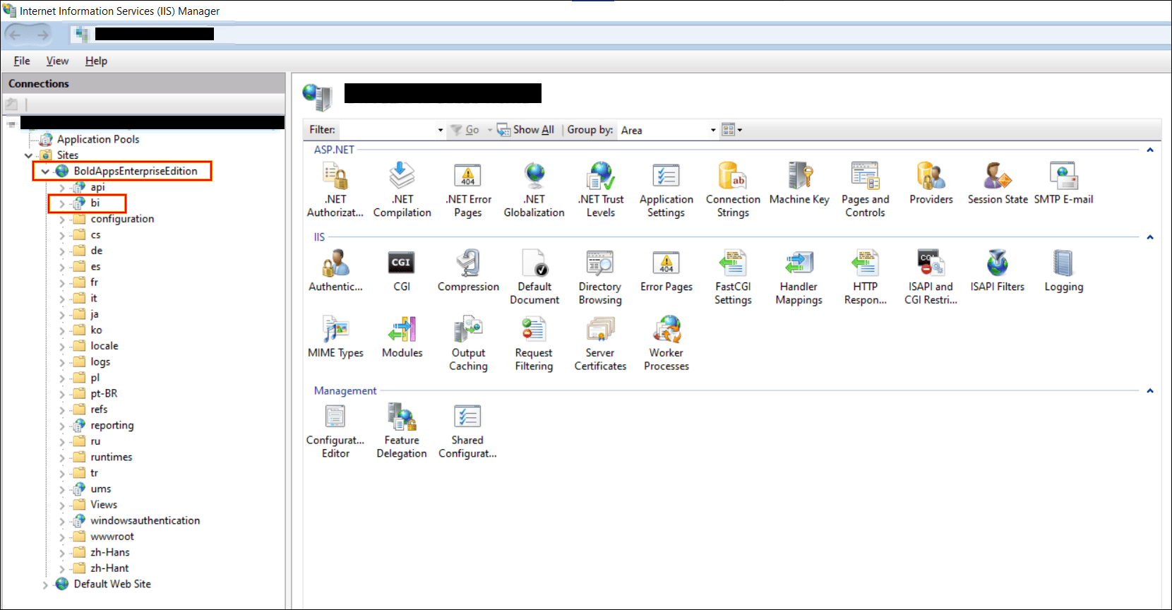 IIS for both Reports and Dashboard