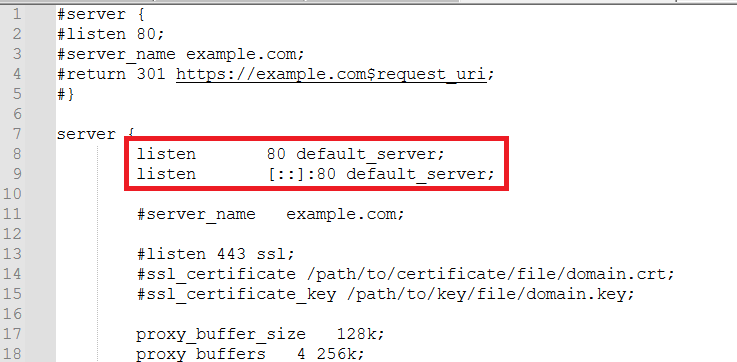 ssl configuration comment