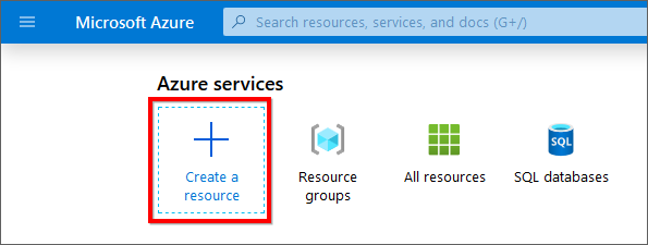 New resource in Azure portal