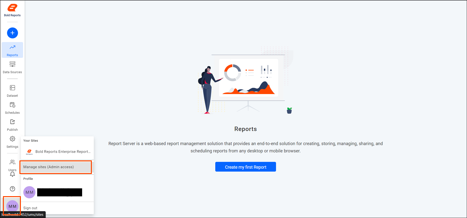 Manage sites (Admin access)