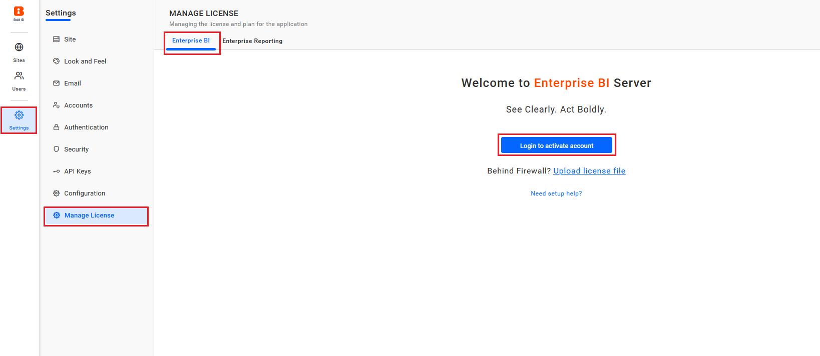 Login to activate account