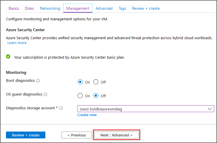 VM Management information