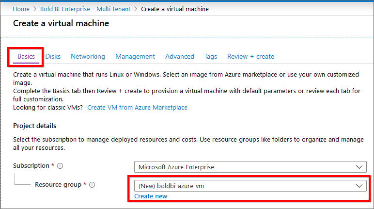 Basic VM information
