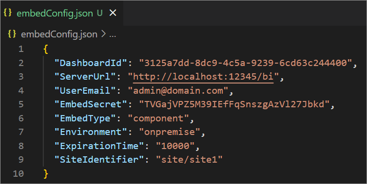EmbedConfig Properties