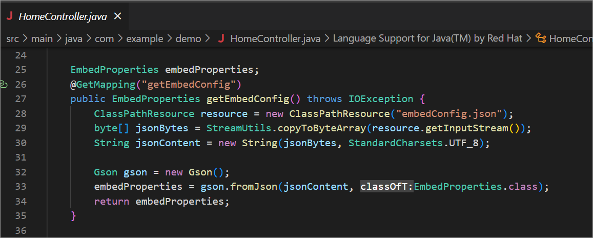 spring-boot-getEmbedConfig