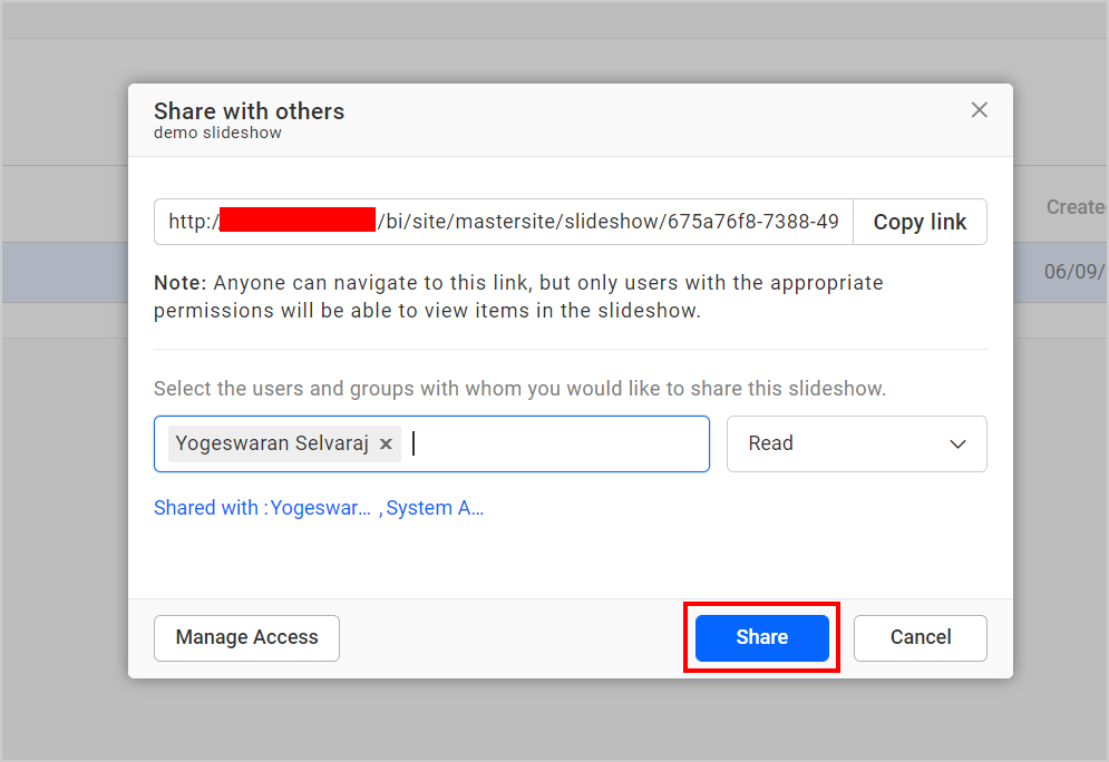 Add Slideshow Permission