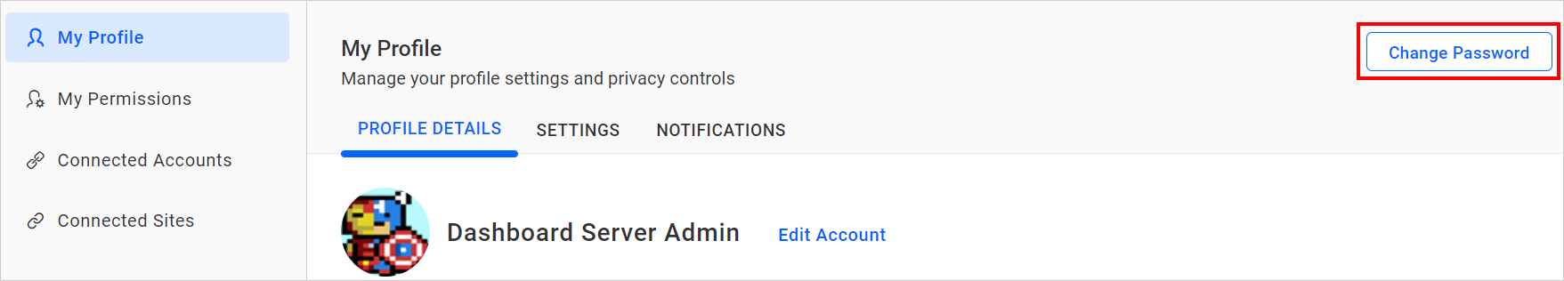 Change Password In Profile