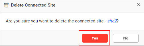 Delete External sites Dialog