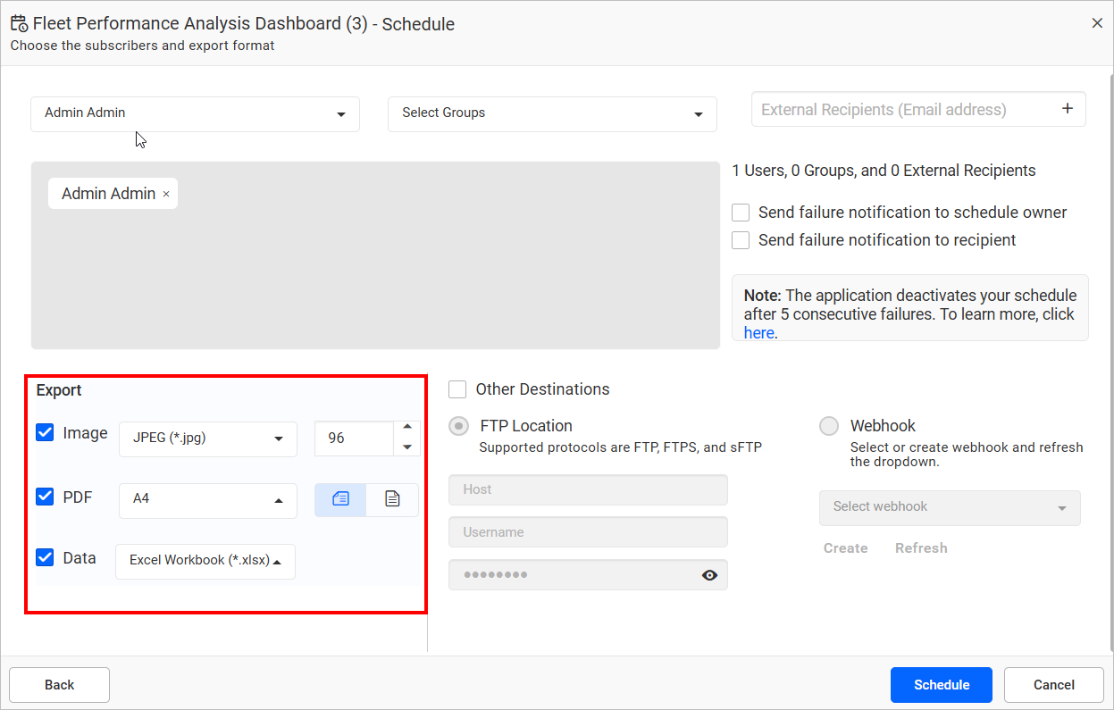 Schedule Image Export
