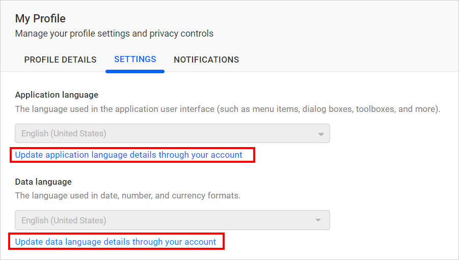 Profile Language Preference