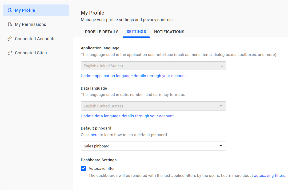 Profile Settings