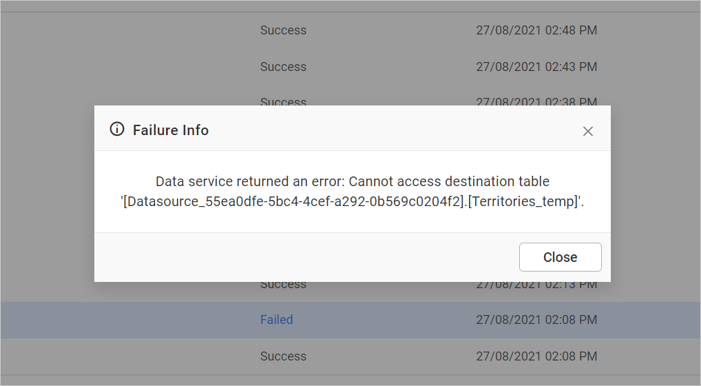 Refresh Failure Info