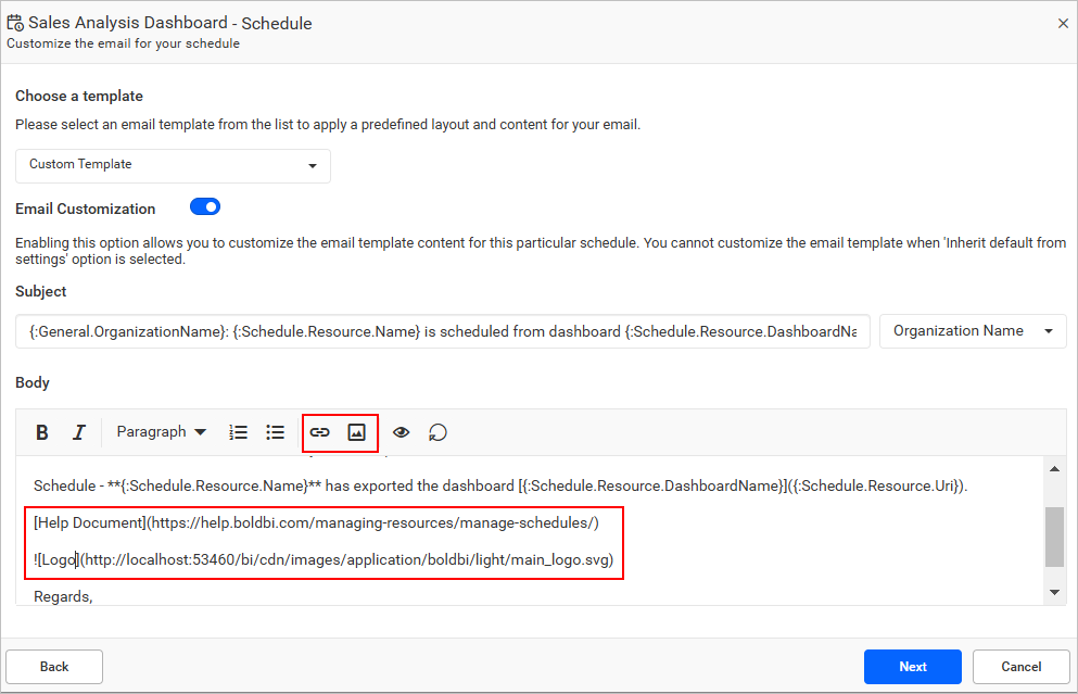 Insert Image and Links
