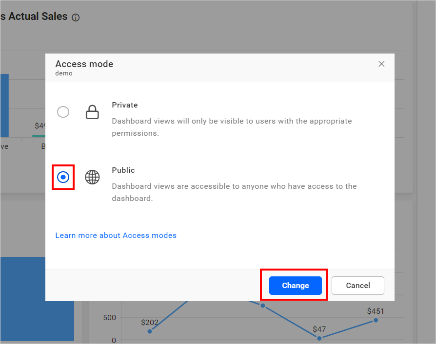 Make Public Dashboard View