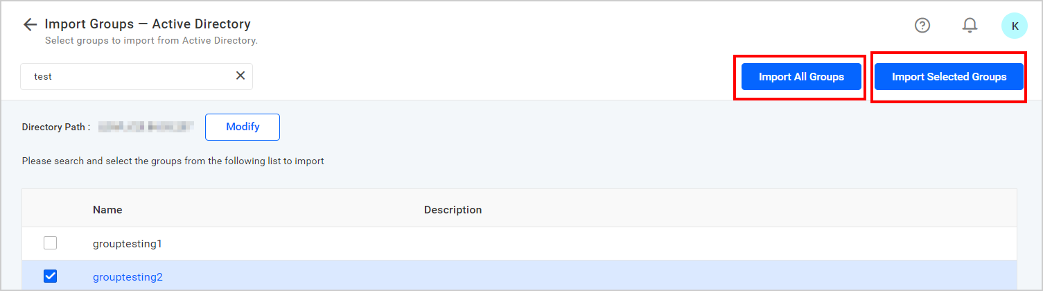 Import Groups from Active Directory