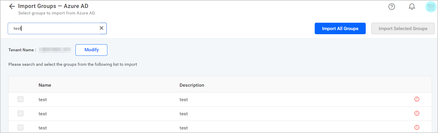 Import groups from Azure Active Directory Server