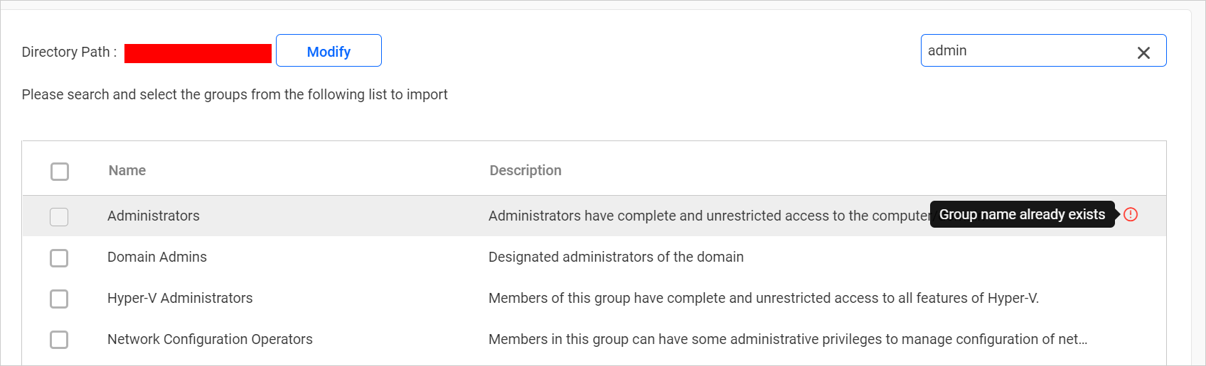 Display Duplicated groups