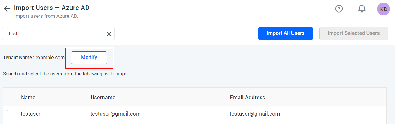 Modify Azure Active Directory Configuration