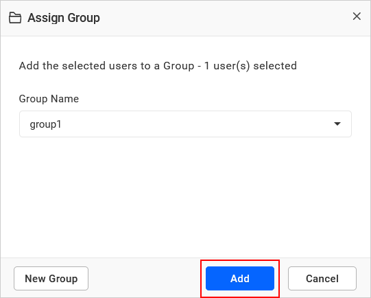 Assign existing group to selected users