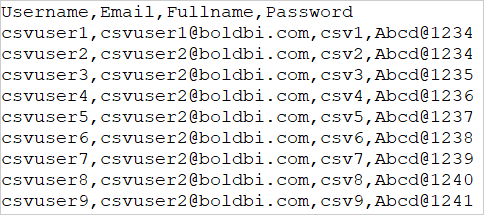 Import from CSV - Add users into CSV file