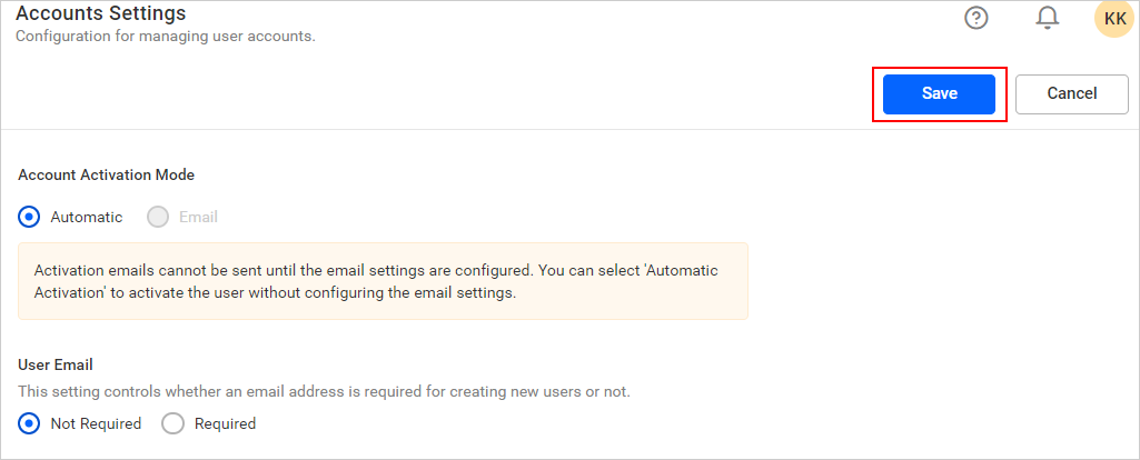 Automatic Activation