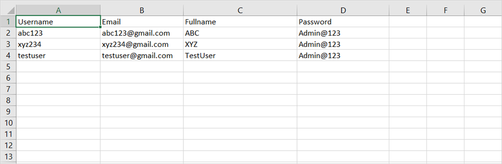 Import from CSV - Add users into CSV file