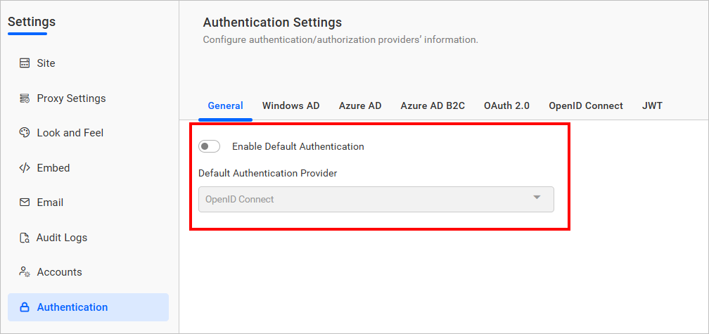 Disable Default Authentication