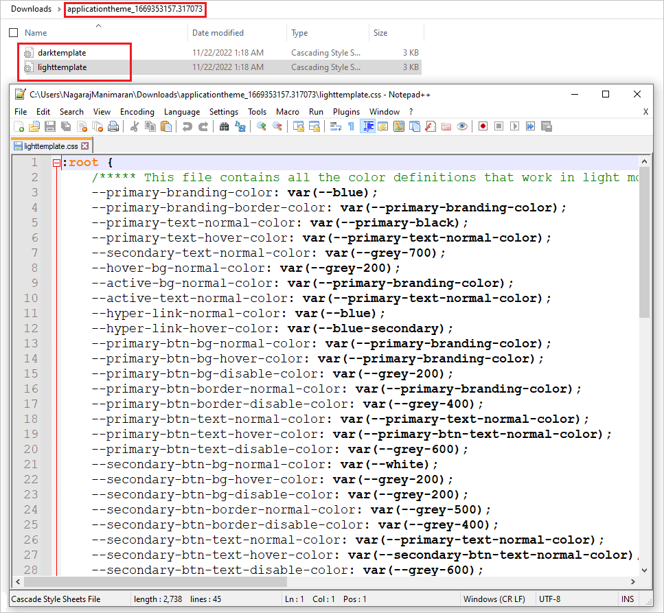 Download theme template files