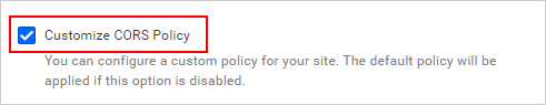 Cistomize CORS policy
