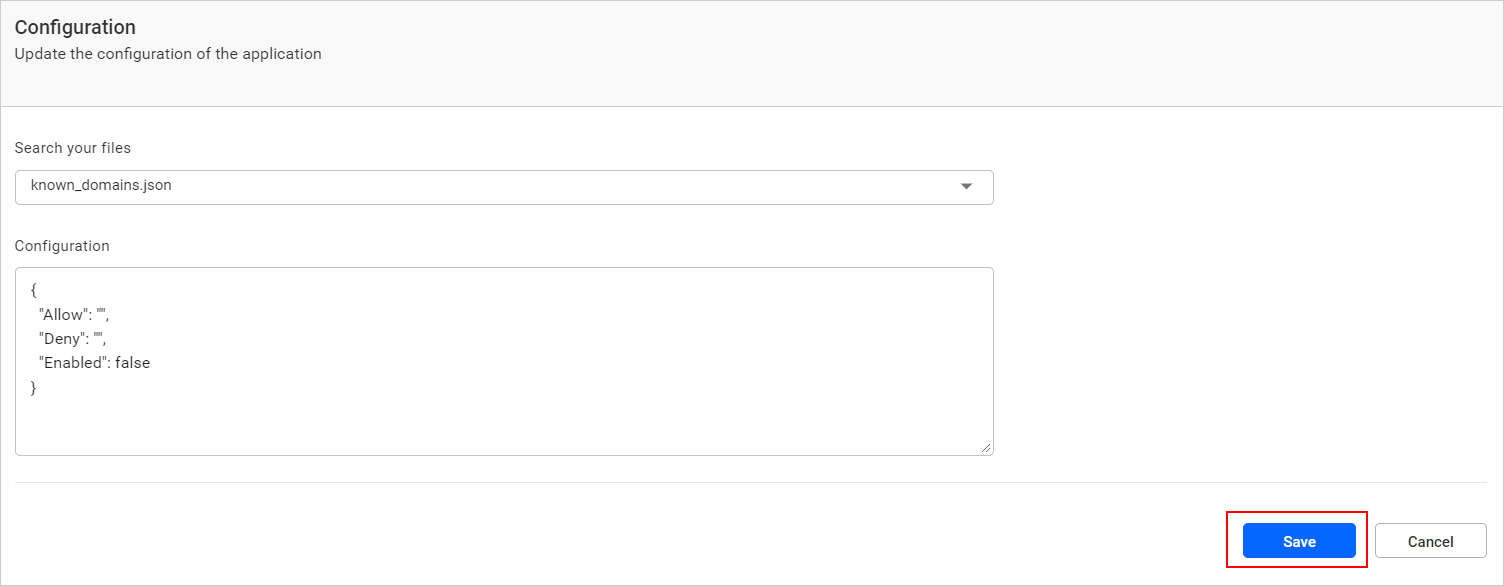 Save Known Domain Json