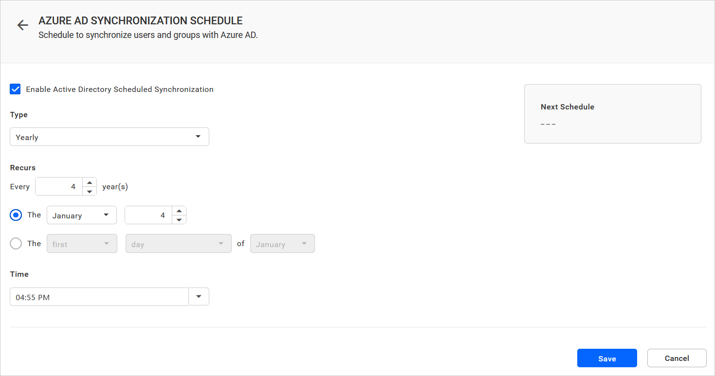 Active Directory Synchronization Schedule
