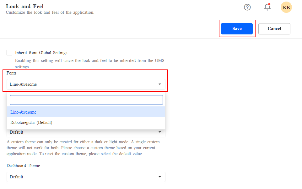 Custom Font Settings