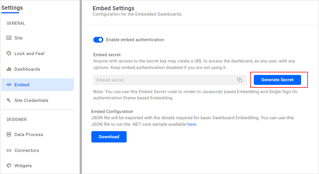 Generate secret code