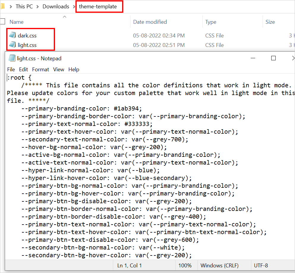 Download theme template files
