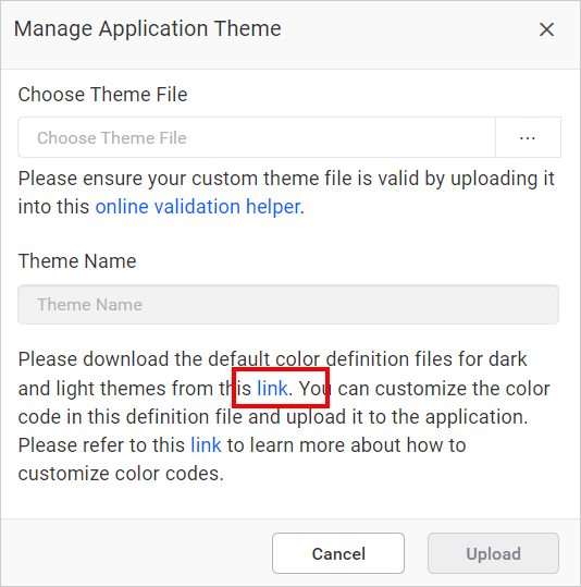 Download theme template
