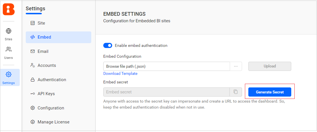 Generate secret code