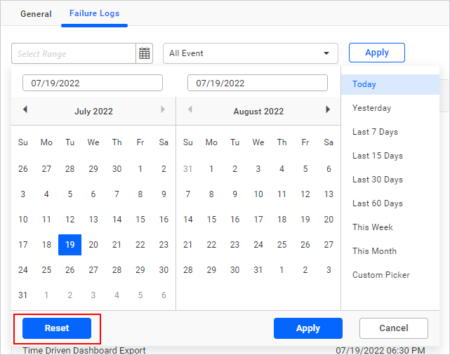 Webhook Failure Logs Reset