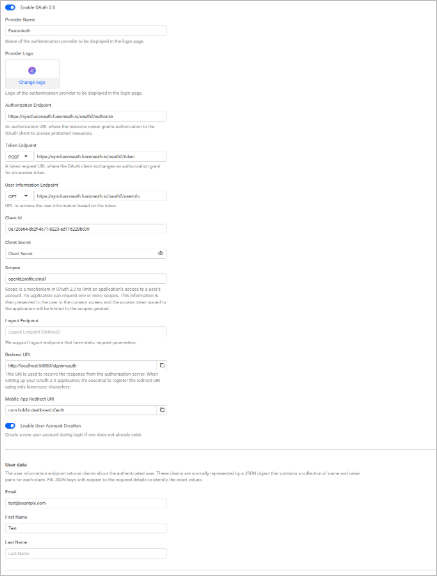 Fusion Auth settings