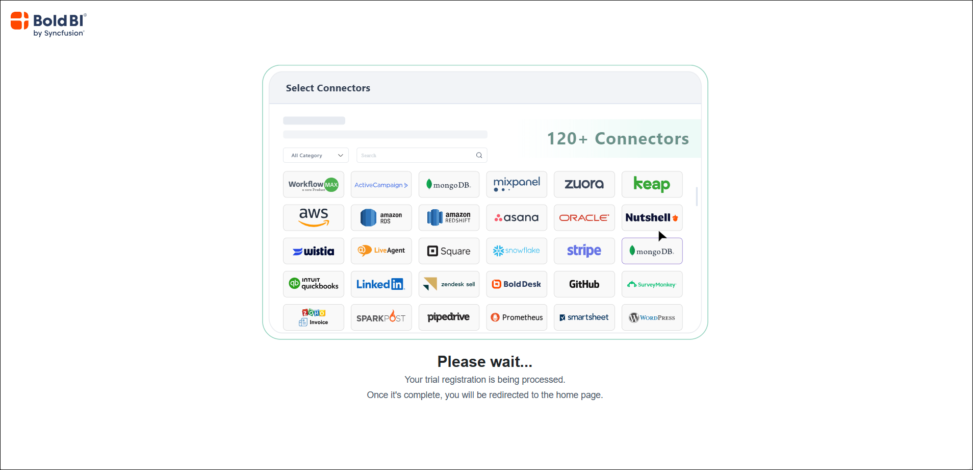 Bold BI Registration Completion