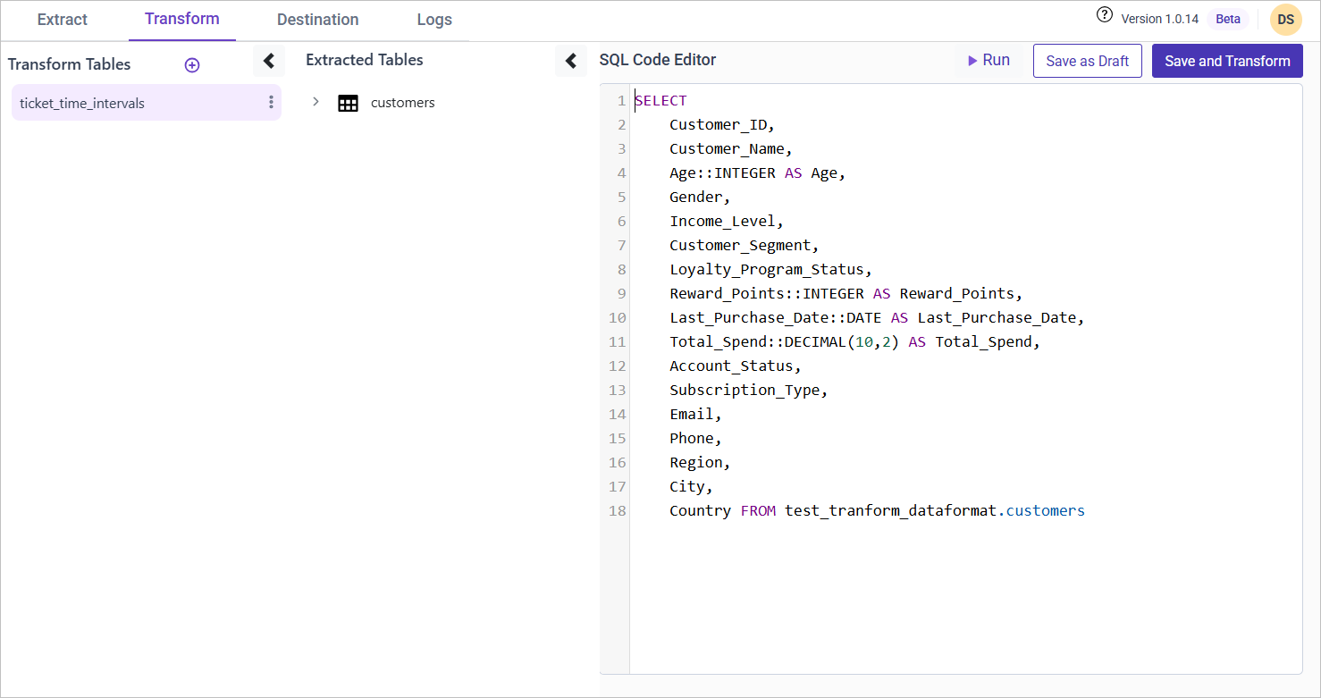 Tranformation Use Case